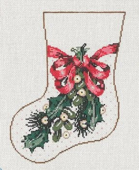 SG16103 BOUGH MINI STOCKING 16ct by Sandra Gilmore
