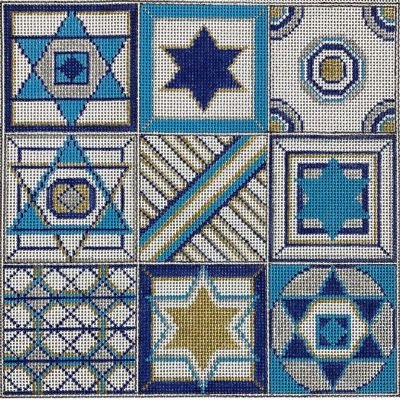 AP4303 NINE PATCH JUDAICA COLLAGE by Alice Peterson