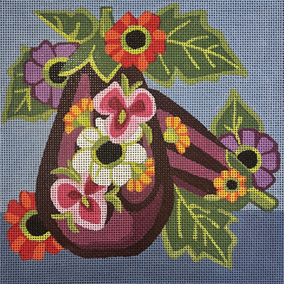 AP4777 EGGPLANT WITH FLOWERS by Alice Peterson