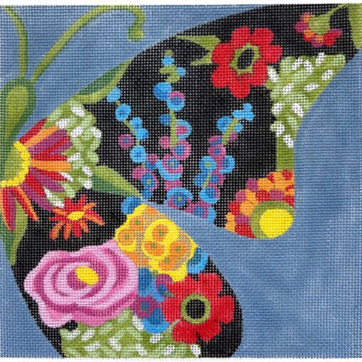 AP 4717-18 SMALL HALF BUTTERFLY WITH FLOWERS by Alice Peterson