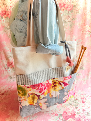 Blossom Gray Tutto Market Tote by Atenti B62BMG
