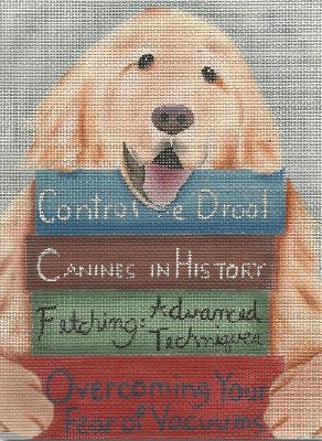 CBKGDPL07 Dog with Books by Ginny Diezel