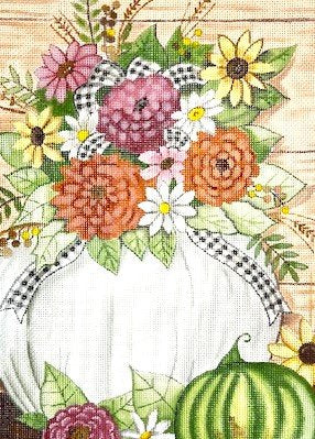 EWE758-18 FALL PUMPKIN AND FLOWER BASKET by Ewe and Eye