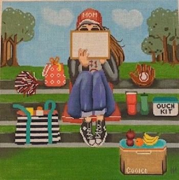 GEP340 Baseball Stitching Girl by Gayla Elliott