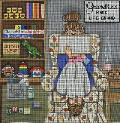 GEP395 GRANDMA STITCHING GIRL by Gayla Elliott