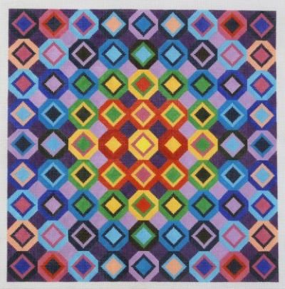 GS411 OCTAGONS with DIAMONDS VASARELY by Gone Stitching