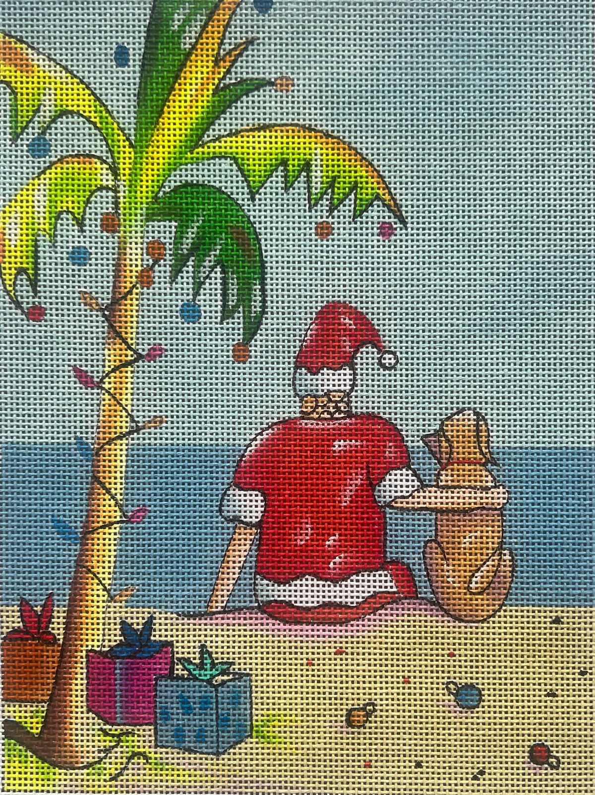 Santa Dog on Beach by PLD Designs PLD EN 057A