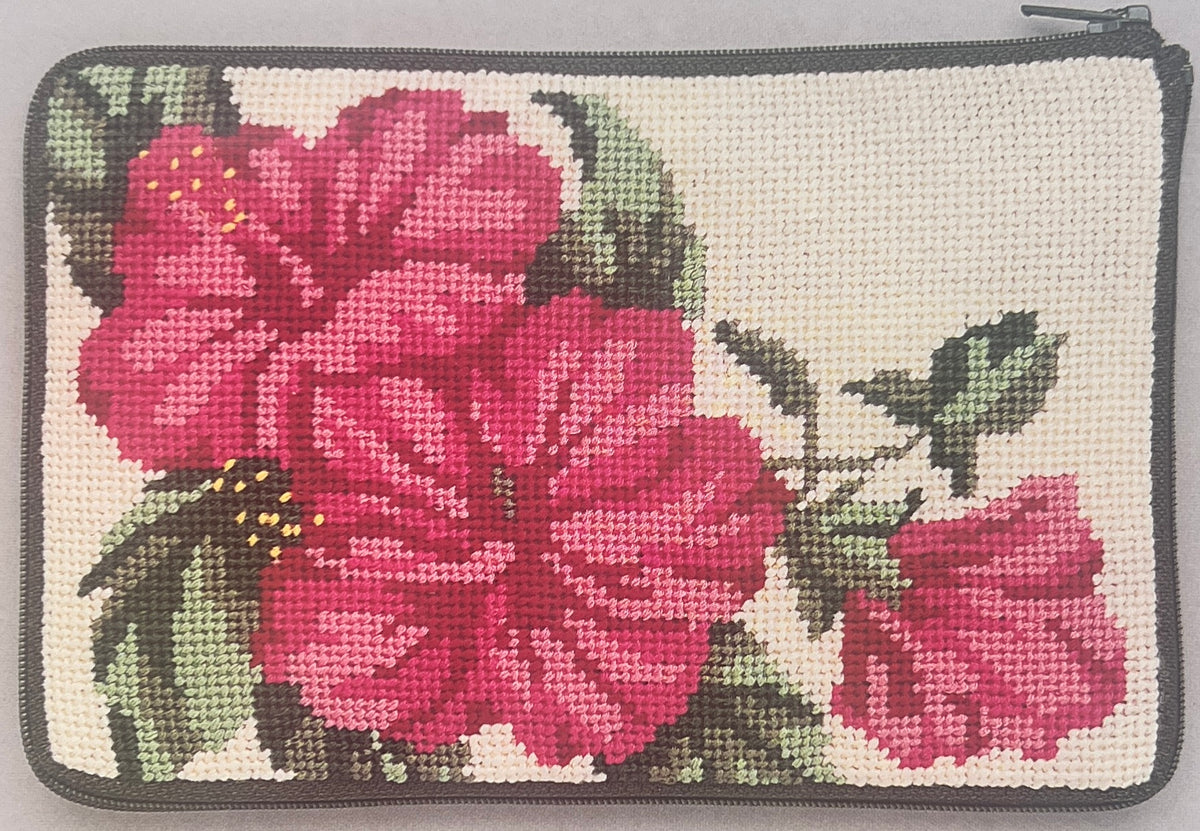 APSZ 520 Hibiscus Cosmetic Purse STITCH 'N ZIP KIT by Alice Peterson