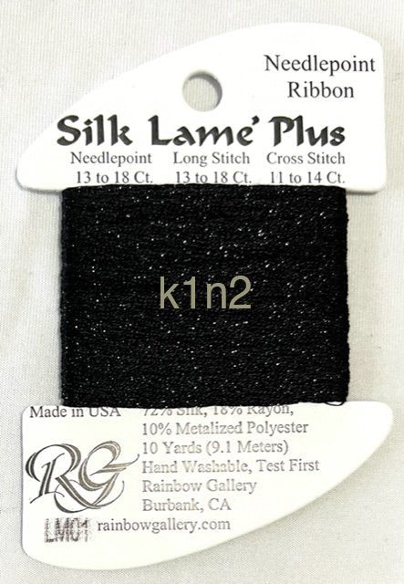 SLM01 - BLACK 01 SILK LAME BRAID PLUS
