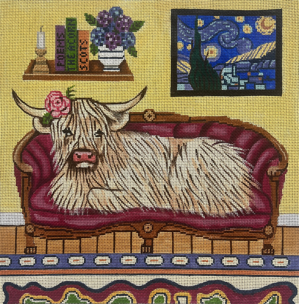 GE P377 Highland Cattle with Starry Night by Gayla Elliot