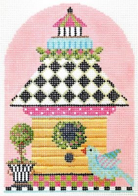 KC-KBH02-18 YELLOW CLAPBOARD BIRDHOUSE CANVAS ONLY by Kelly Clark
