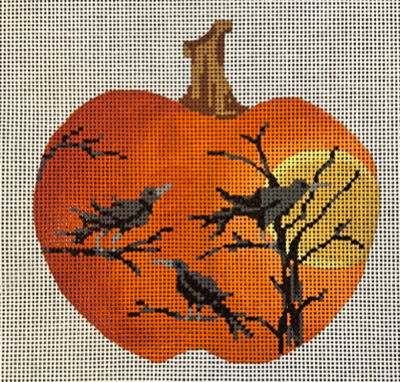 KCN1575 RAVENS CAW SILHOUETTE PUMPKIN by Kelly Clark
