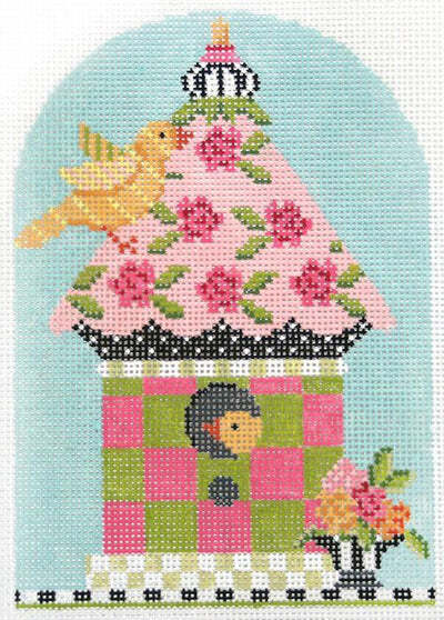 KC-KBH01-18 SPRING POSIES SMALL BIRDHOUSE CANVAS ONLY by Kelly Clark