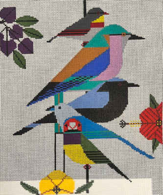 MC CHR120-18 RAINFOREST BIRDS by Charley Harper for The Meredith Collection