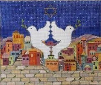 PLDSU530 DOVES OVER JERUSALEM TALLIS BAG by Sandy Utain for PLD Designs