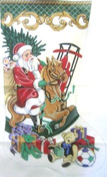 AP1583-SANTA ROCKER CHRISTMAS STOCKING by Alice Peterson