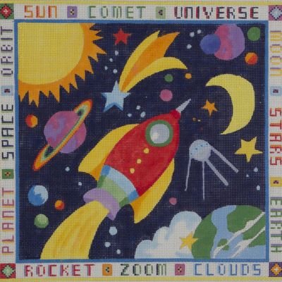 AP3466 SPACE CANVAS with BORDER by Alice Peterson