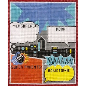 AP3777 SUPERHERO SKYLINE BIRTH ANNOUNCEMENT by Alice Peterson
