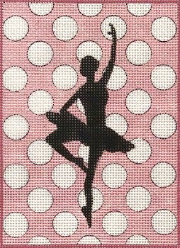 AP4017 BALLERINA SILHOUETTE ON POLKA DOTS by Alice Peterson