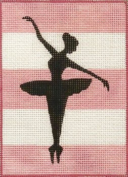 AP4018 BALLERINA SILHOUETTE ON STRIPES by Alice Peterson
