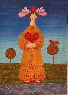 CBKJJM6 LADY WITH HEART by CBK NEEDLEPOINT