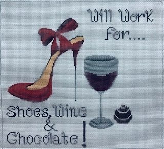 FS13 WILL WORK FOR SHOES WINE & CHOCOLATE by Funda Scully