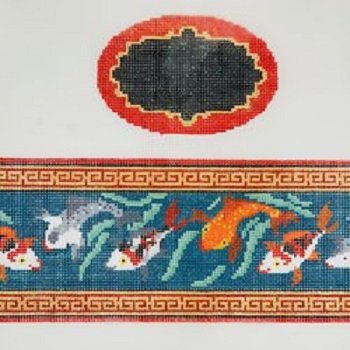 FS O20 KOI FISH OVAL BOX TOP by Funda Scully