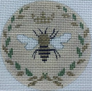 FS O26 GOLD BEE ROUND BOX TOP or ORNAMENT by Funda Scully