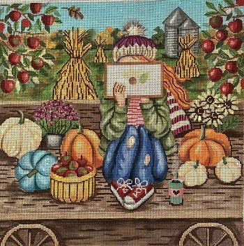 GEP289 Fall Stitching Girl by Gayla Elliott