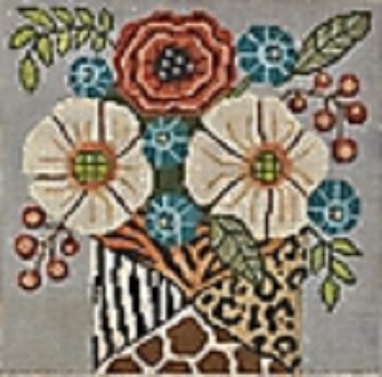 GEP327-13 FLOWERS IN ANIMAL PRINT VASE by Gayla Elliott