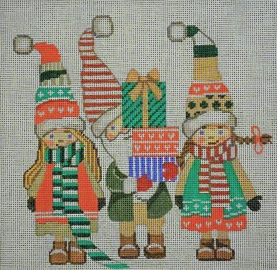 GEP733 2 GIRLS WITH SANTA by Gayla Elliott