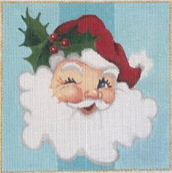 BLUE SANTA SQUARE ORNAMENT by Raymond Crawford STITCH GUIDE RCHO1825sg