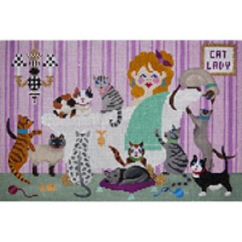 CAT LADY by JP NEEDLEPOINT - JPA451