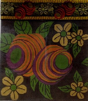 JPP078-ROSES and DAISIES PURSE by JP Needlepoint
