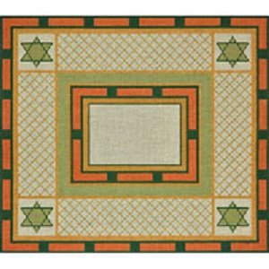 GREEN DIAMONDS STARS TALLIS BAG by JP NEEDLEPOINT - JPTB017