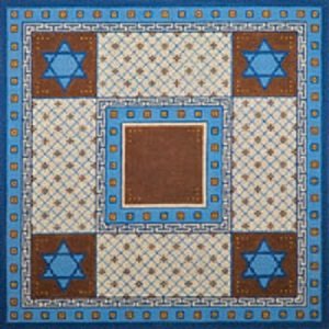 BEIGE BLUE AND BROWN DIAMONDS TALLIS BAG OR CHALLAH COVER by JP Needlepoint - JPTB046