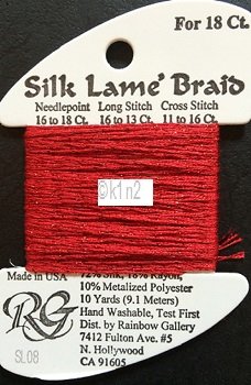 08 RED SILK LAME BRAID