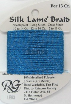83 BLUE TURQUOISE SILK LAME BRAID