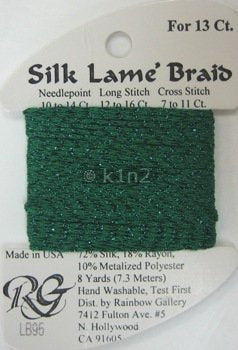 95 MEDIUM XMAS GREEN SILK LAME BRAID