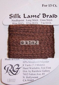 102 WARM BROWN SILK LAME BRAID