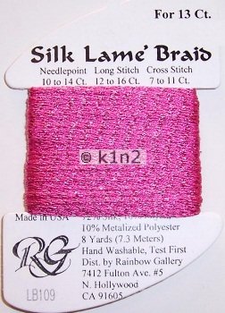 109 MEDIUM RASPBERRY SILK LAME BRAID