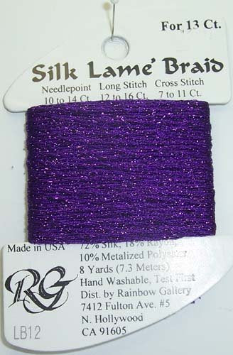 12 PURPLE SILK LAME BRAID