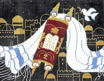 LEEJ101-JERUSALEM WITH TORAH TALLIS by Lee's Needlearts