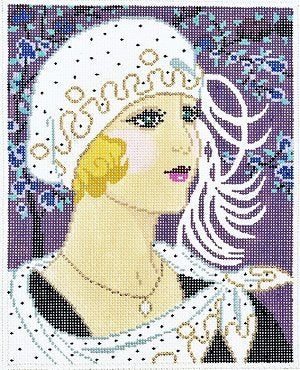 LEEWH1191-GIRL WITH WHITE HAT by Lee's Needlearts