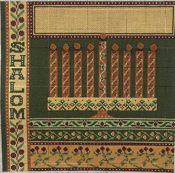 MIN2381 SHALOM MENORAH by Mindy Needlepoint