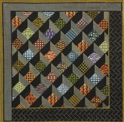MIN2395 18 ct ASIAN SQUARES by Mindy Needlepoint