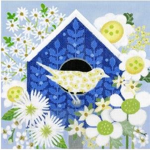 MS1784A BLUE BIRDHOUSE by Melissa Shirley Designs