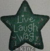 PM22104g LIVE LAUGH WAG Green Star by Patti Mann