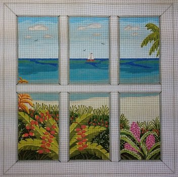 BEACH WINDOW by Purple Palm Designs STITCH GUIDE ONLY PPD1101sg