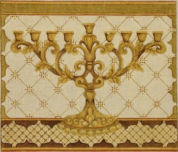 Menorah Gold Tallis Picture Judaica by Rishfeld-RISHJJ106